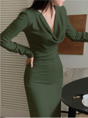 Picture of DAZY Women's Dress with Draped Collar