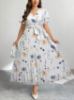 Picture of Women’s Dress – Midi Plus Size, V-Neck, Short sleeves, Belt