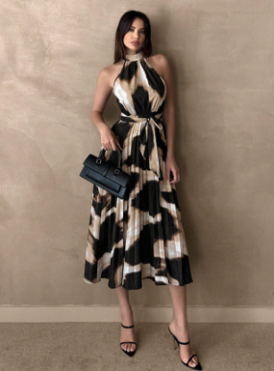 Picture of SHEIN Essence Leopard Print Casual and Office Dress