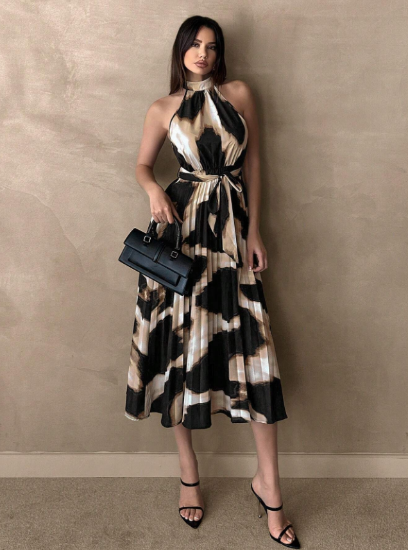 Picture of SHEIN Essence Leopard Print Casual and Office Dress