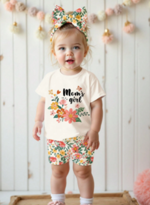 Picture of SHEIN Baby Girl Boho Ditsy Floral Set