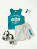 Picture of Cozy Pixies Baby Boy Letter Print Tank Top & Casual Shorts Set