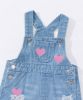 Picture of Baby Girl Casual Sweet Heart-Embroidered Denim Jumper