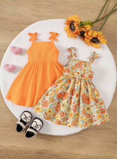 Picture of SHEIN Baby Girl Casual Daisy Print Dress
