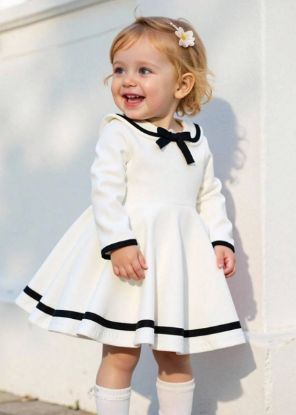 Picture of Toddler Girl Vintage Minimalist College-Style Knit Dress