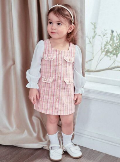 Picture of Baby Girl Sweet Plaid Patchwork Dress