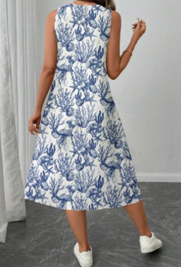 Picture of SHEIN LUNE Women's Casual Printed Midi Dress