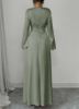 Picture of Almamuse Elegant Tailored Maxi Dress with Deep Neckline