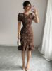 Picture of Spring/Summer Women's Elegant Jacquard Texture Solid Dress