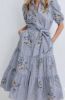 Picture of Women's Elegant Shirt Dress with Blue & White Stripes