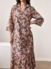 Picture of Mulvari Women's Long Dress with Butterfly Print & V-Neck