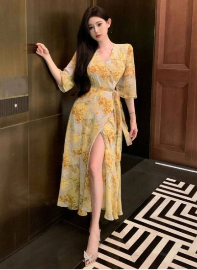 Picture of DAZY Women's Floral Print Short Sleeve Summer Dress