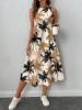 Picture of SHEIN LUNE Women's Casual Coconut Palm Print Midi Dress