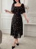 Picture of DAZY Women's Elegant Midi Dress with Ruffle Collar & Fishtail Skirt