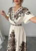 Picture of Chiquease Women's V-Neck Loose Fit Midi Summer Dress with Floral Pattern