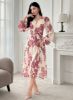 Picture of DAZY Women's V-Neck Puff Sleeve Knee-Length Floral Dress