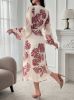 Picture of DAZY Women's V-Neck Puff Sleeve Knee-Length Floral Dress