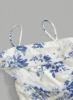 Picture of Women’s Elegant Dress – Floral, Straps, Ruffled Asymmetry