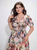 Picture of Women's Plus Size Dress – Deep V-Neck, Large Floral Pattern