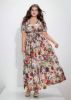 Picture of Women's Plus Size Dress – Deep V-Neck, Large Floral Pattern