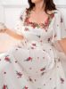 Picture of Women's Plus Size Dress –  Floral Print, Square Neckline