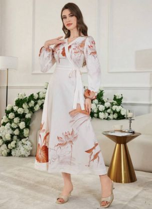 Picture of Women's Elegant Maxi Dress – Wrap Design, V-Neckline