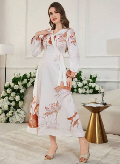 Picture of Women's Elegant Maxi Dress – Wrap Design, V-Neckline
