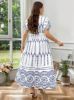 Picture of Women's Plus Size Dress – V-Neck, Floral, Tie Detail