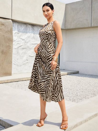 Picture of Modelyn Allover Pattern Beltless Long Evening Dress