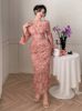 Picture of Women's Midi Floral Dress – V-Neck, Bell Sleeves, Tailored Waist