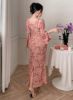 Picture of Women's Midi Floral Dress – V-Neck, Bell Sleeves, Tailored Waist