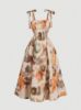 Picture of SHEIN MOD Women's Vintage Abstract Floral Flutter Sleeve Dress