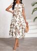 Picture of Women's  Midi Dress – Plant Print, sleeveless