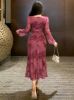 Picture of Women's Mesh Dress – Twist Front, Floral Print, Fitted