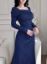 Picture of Women's Maxi Dress – Square Collar, Long Sleeves, Solid Color