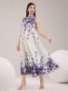 Picture of Women's Midi Dress – Sleeveless, Pleated, Floral Print