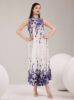 Picture of Women's Midi Dress – Sleeveless, Pleated, Floral Print