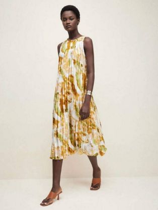 Picture of Women's Halter Dress –  Gradient Batik, Pleated Belted, sleeveless