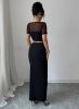 Picture of Women's  2-pcs. Set – Mesh Crop Top & High-Slit Maxi Skirt