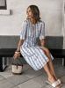 Picture of Women's Dress – round neck, Short Sleeves, Floral Pattern