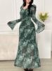 Picture of Women's Long Casual Dress– long sleeves, squire neck