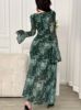 Picture of Women's Long Casual Dress– long sleeves, squire neck