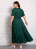 Picture of Women's Plus Size Dress – Solid Color, Lace Patchwork, short sleeves