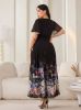 Picture of Women's Plus Size Dress – Floral Print, Ruffle short Sleeves
