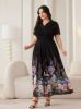 Picture of Women's Plus Size Dress – Floral Print, Ruffle short Sleeves