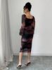 Picture of Women's Long Chiffon Dress – Printed, Long Sleeves