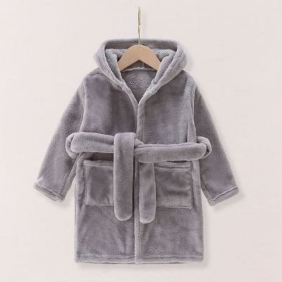 Picture of Children’s Hooded Bathrobe – Winter Coral Fleece | Soft, Warm & Comfortable