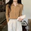 Picture of Women’s Knitted Base Sweater – | Korean Style, Lapel Collar & Long Sleeves