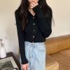 Picture of Women’s Knitted Base Sweater – | Korean Style, Lapel Collar & Long Sleeves