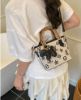 Picture of Women’s Handbag – Letter Print Patchwork | Wooden Handle, Trendy & Unique